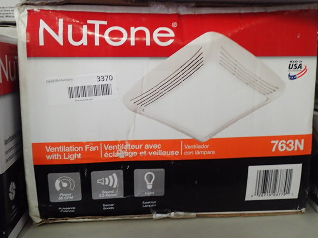 lot 3370 image: NuTone 50 CFM Ceiling Exhaust Bath Fan with Light