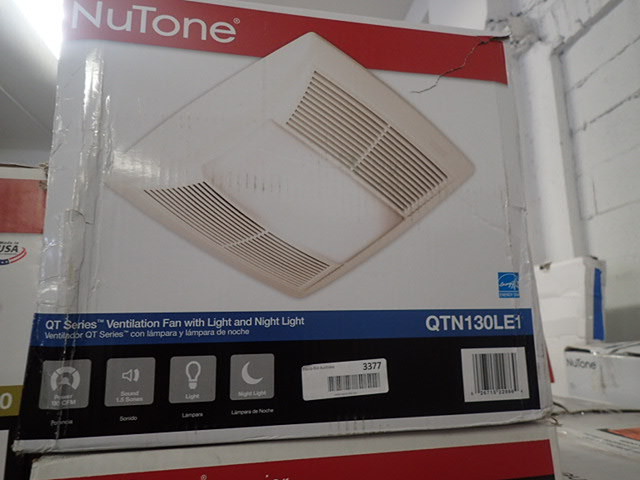 lot 3377 image: NuTone QT Series Quiet 130 CFM Ceiling Exhaust Fan with Light and Night Light, ENERGY STAR