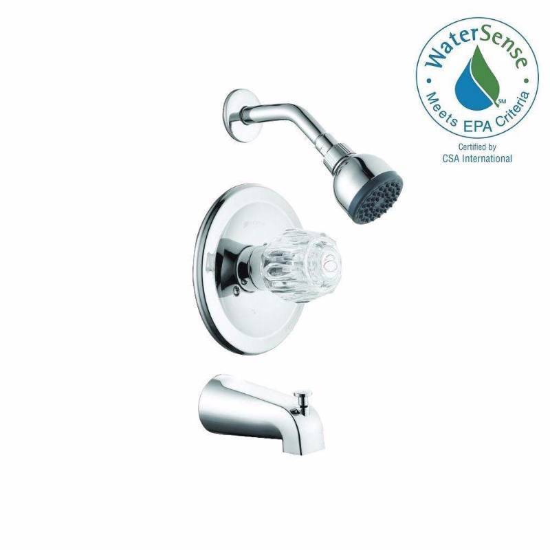 lot 3427 image: Glacier Bay Aragon 1-Handle 1-Spray Tub and Shower Faucet in Chrome