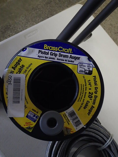 lot 3450 image: BrassCraft 14 in. x 20 ft. Pistol-Grip Drum Auger