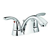 lot 3342 image: Builders 4 in. Centerset 2-Handle Low-Arc Bathroom Faucet in Chrome
