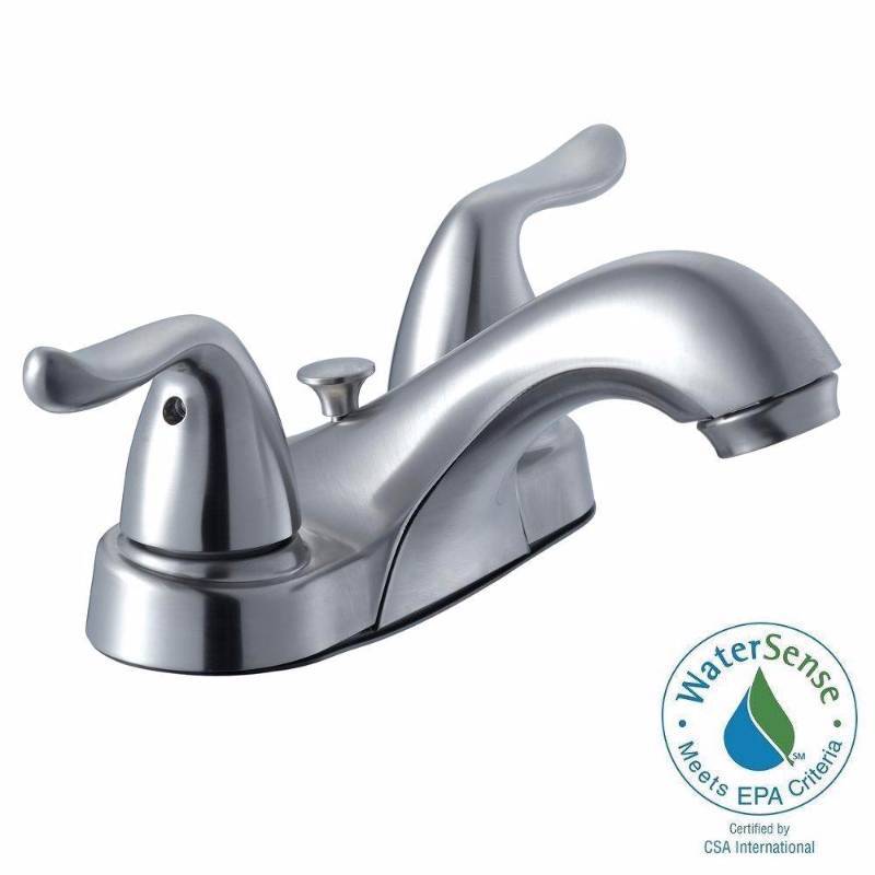 lot 3361 image: Glacier Bay Constructor 4 in. Centerset 2-Handle Bathroom Faucet in Brushed Nickel