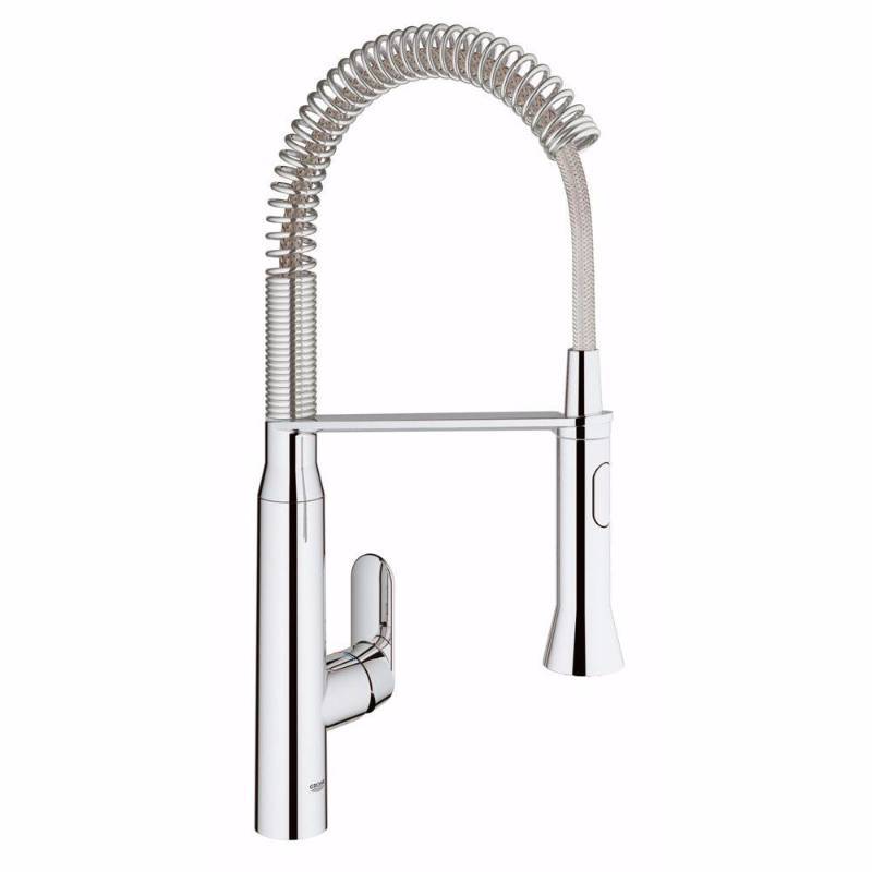 lot 3432 image: GROHE K7 Medium Semi-Pro Single-Handle Standard Kitchen Faucet in Chrome
