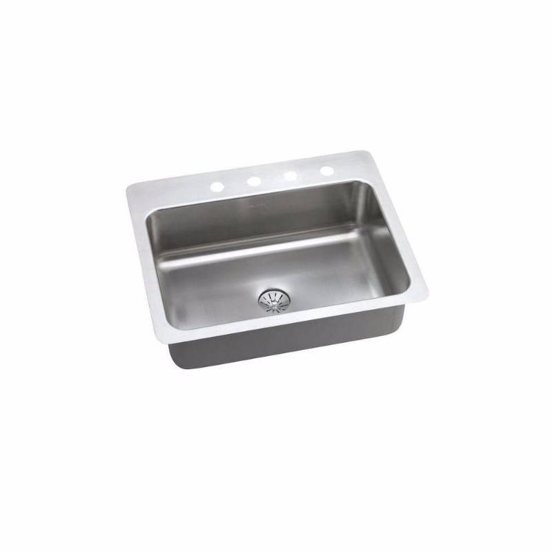 lot 3469 image: Elkay Innermost Perfect Drain Dual Mount Stainless Steel 27 in. 4-Hole Single Bowl Kitchen Sink