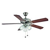 lot 3293 image: Hampton Bay Brookhurst 52 In. Indoor Brushed Nickel Ceiling Fan