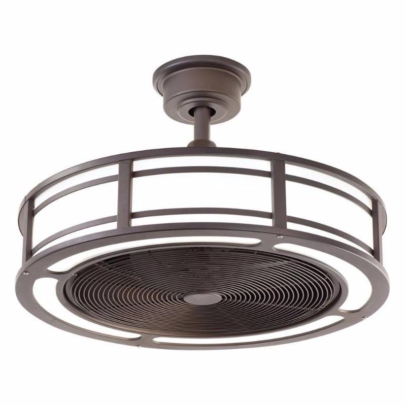 lot 3279 image: Home Decorators Collection Brette 23 in. LED IndoorOutdoor Espresso Bronze Ceiling Fan