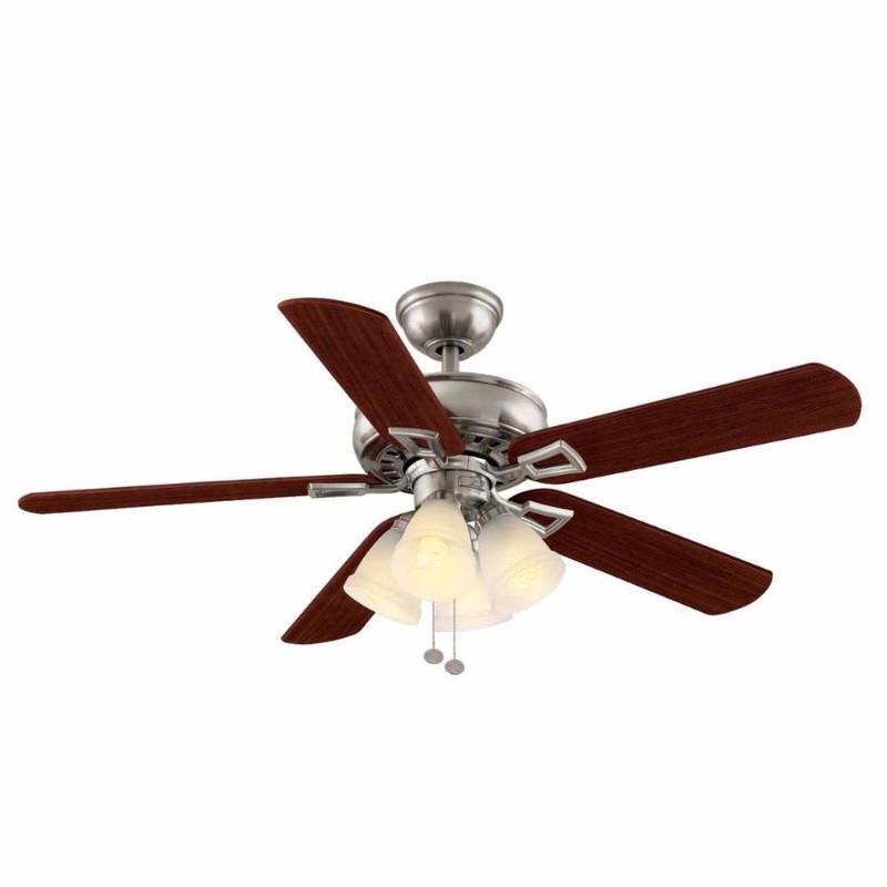 lot 3288 image: Hampton Bay Lyndhurst 52 in. Indoor Brushed Nickel Ceiling Fan