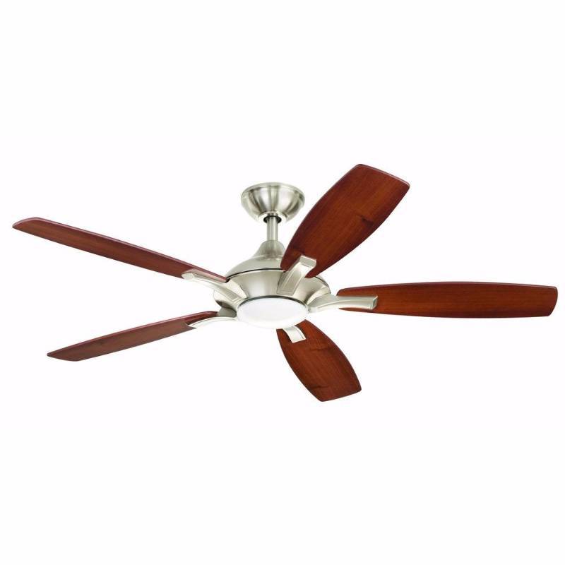 lot 3291 image: Home Decorators Collection Petersford 52 in. LED Brushed Nickel Ceiling Fan
