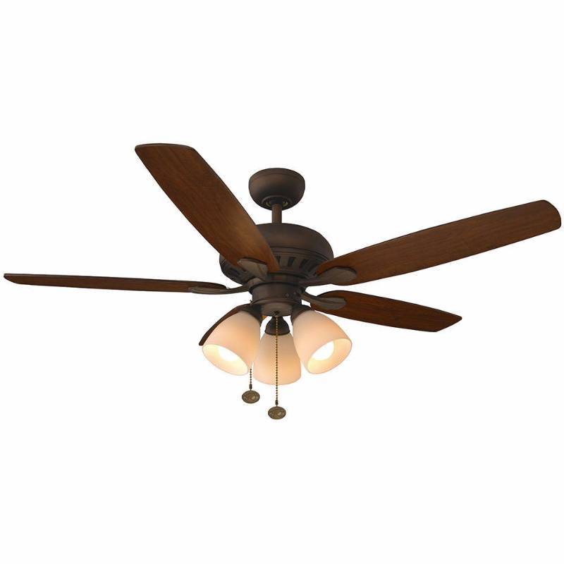 lot 3275 image: Hampton Bay Rockport 52 in. LED Oil-Rubbed Bronze Ceiling Fan