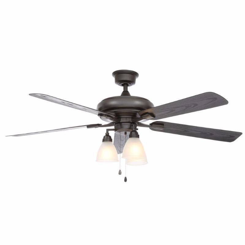 lot 3302 image: Hampton Bay Trentino II 60 in. IndoorOutdoor Natural Iron Ceiling Fan