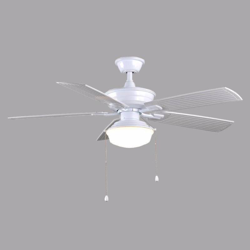 lot 3306 image: Home Decorators Collection Marshlands LED 52 in. IndoorOutdoor White Ceiling Fan