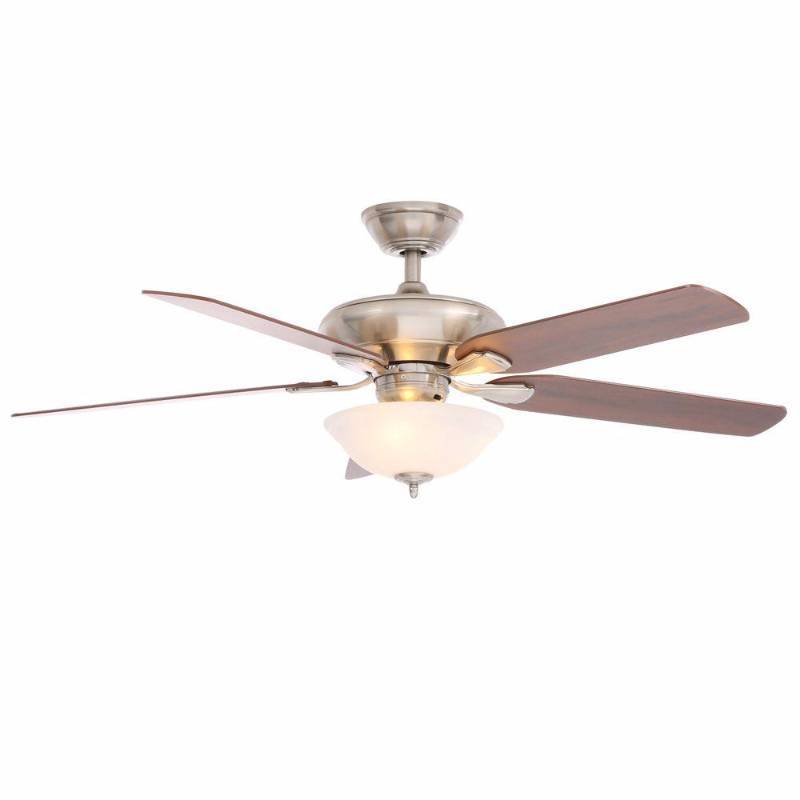 lot 3307 image: Hampton Bay Flowe 52 in. Brushed Nickel Ceiling Fan
