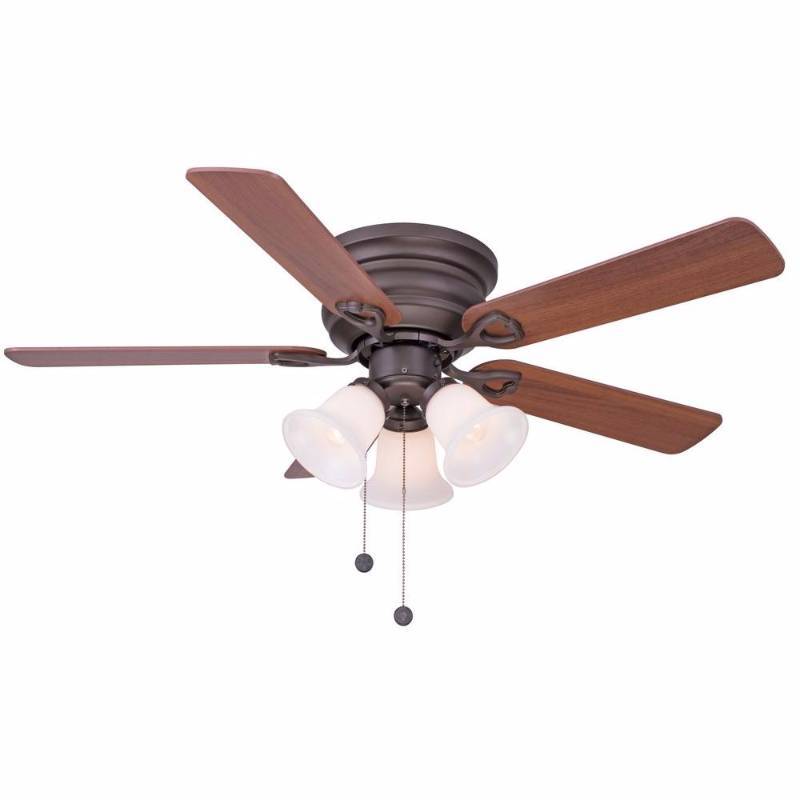 lot 3286 image: Clarkston 44 in. Oiled Rubbed Bronze Ceiling Fan with Light Kit