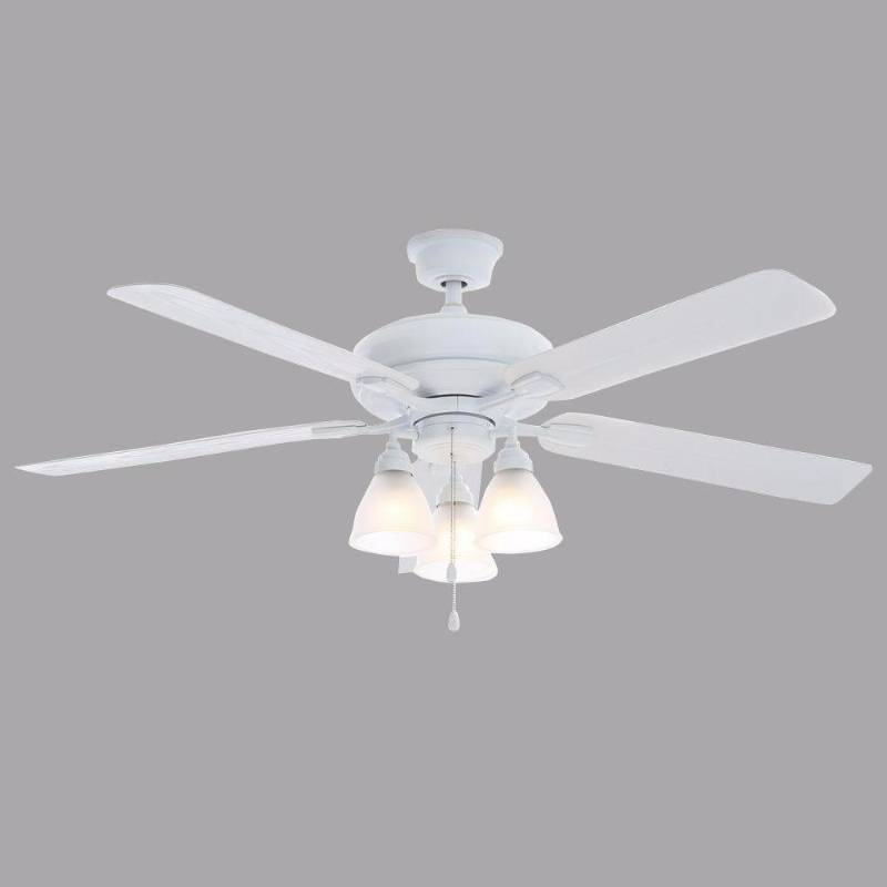 lot 3292 image: Hampton Bay Trentino II 60 in. IndoorOutdoor White Ceiling Fan