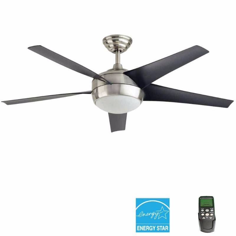 lot 3317 image: Home Decorators Collection Windward IV 52 in. Brushed Nickel Ceiling Fan