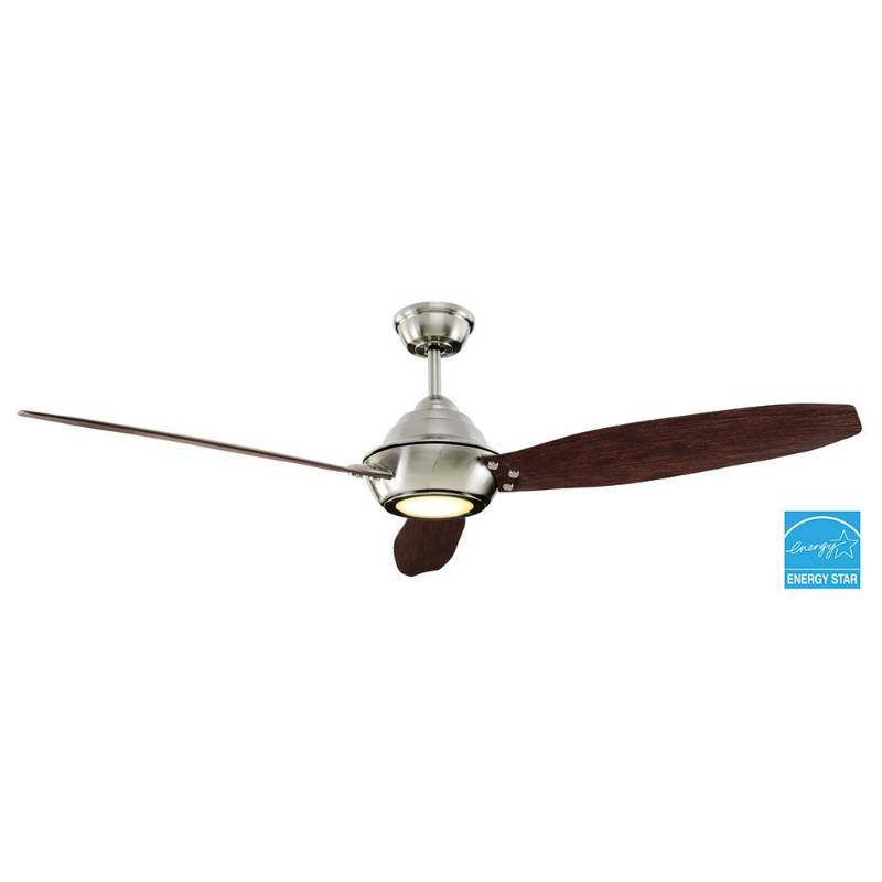 lot 3313 image: Home Decorators Collection Aero Breeze 60 in. IndoorOutdoor Brushed Nickel Ceiling Fan