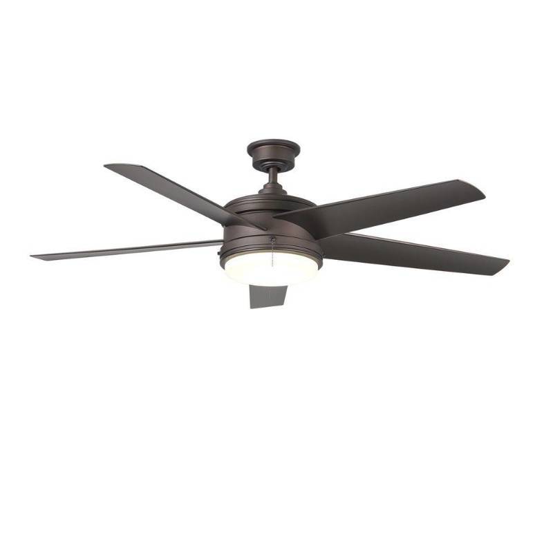 lot 3315 image: Home Decorators Collection Portwood 60 in. LED IndoorOutdoor Espresso Bronze Ceiling Fan