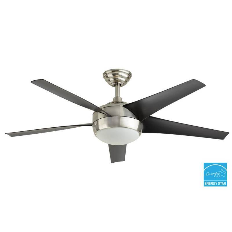 lot 3320 image: Home Decorators Collection Windward IV 52 in. Brushed Nickel Ceiling Fan