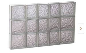 lot 7317 image: Set of 3 HomeDoors & WindowsWindowsGlass Block Windows & AccessoriesGlass Block Windows Clearly Secure 32.75 in. x 23.25 in. x 3.125 in. Frameless Ice Pattern Non-Vented Glass Block Window
