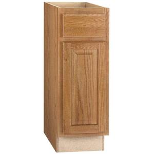 lot 7319 image: Hampton Bay 2478208 Hampton Assembled 12X34.5X24 In. Base Kitchen Cabinet With Ball-Bearing Drawer Glides In Medium Oak