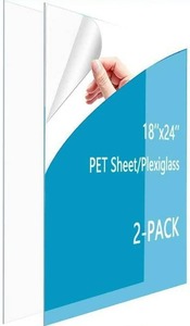 lot 10540 image: PET SheetPlexiglass Panels(18x24, 2Pack, 0.03 Thick) Use for Sneeze Guard, Crafting Projects, Poster Frames, Cricut Cutting, Shelf Liner, Table Mat and More Easy to Cut, Safe for Adults&Children