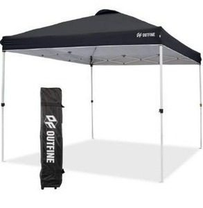 lot 10559 image: OUTFINE Pop-up Canopy 10x10 Patio Tent Instant Gazebo Canopy with Wheeled Bag,Canopy Sandbags x4,Tent Stakesx8 (Black, 1010FT)