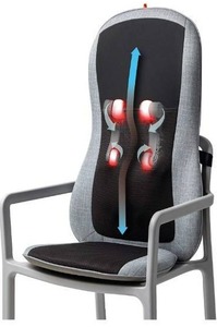 lot 10565 image: SHARPER IMAGE Smartsense Shiatsu Realtouch Chair Pad, Soothing Heat, 4 Deep Kneading Gel Nodes, Pain Relief for Neck, Back, Shoulders, Lumbar, Pressure Points Body Scan