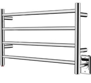 lot 10566 image: HEATGENE Towel Warmer 4 Bar Towel Dryer Wall-Mounted Plug-in Bath Towel Heater - Mirror Polish