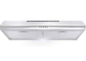 lot 10567 image: Cosmo COS-5MU30 30 in. Under Cabinet Range Hood Ductless Convertible Duct, Slim Kitchen Stove Vent with, 3 Speed Exhaust Fan, Reusable Filter and LED Lights in Stainless Steel, 30 inch