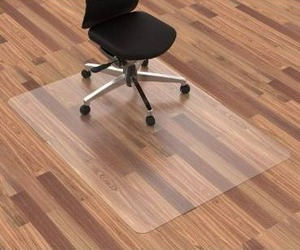 lot 10593 image: HOMEK Office Chair Mat for Hardwood Floor, 48�� x 36�� Desk Chair Mat for Hard Floor, Easy Glide for Chairs