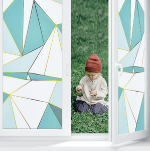 lot 10623 image: Coavas Window Privacy Film Stained Glass Sun Blocking Window Cling Frosted Bathroom Non-Adhesive Decorative Static Stickers Vinyl Self Adhesive Opaque Door Covering (35.4 x 78.7 Inch,Green)