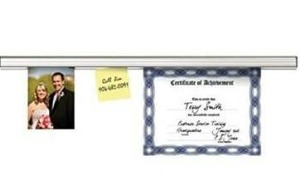 lot 10626 image: Advantus Grip-A-Strip Display Rail, 4 Feet, Satin Finish Aluminum (2010)