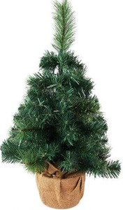 lot 10648 image: Clever Creations 12 Inch Artificial Mini Christmas Tree, Tabletop Home Decoration, Plain