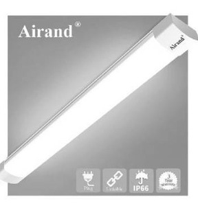 lot 10653 image: Utility LED Shop Light Fixture 2FT 4FT with Plug, Airand Waterproof Linkable LED Tube Light 5000K Under Cabinet Lighting,1800 LM LED Ceiling and Closet Light 18W, Corded Electric with ONOff Switch