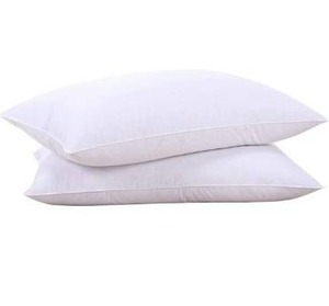 lot 10664 image: Goose Feathers and Down White Pillow Inserts, Bed Sleeping Hotel Collection Pillows Set of 2 King Size