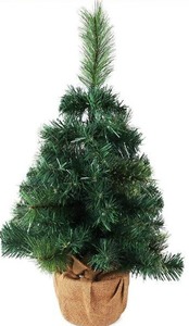 lot 10665 image: Clever Creations 12 Inch Artificial Mini Christmas Tree, Tabletop Home Decoration, Plain