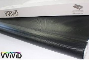 lot 10686 image: VVIVID XPO Black Carbon Fiber Car Wrap Vinyl Roll with Air Release Technology (2.5ft x 5ft) and (5ft x 1ft)