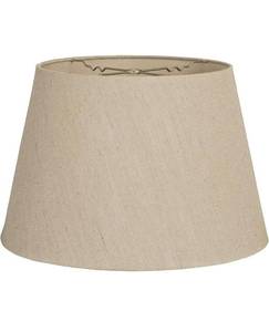 lot 10695 image: Royal Designs Shallow Drum Hardback Lamp Shade, 15 x 10 12 x 17 12, Linen Belgium