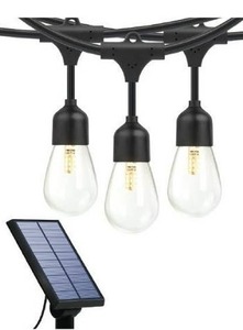 lot 10699 image: Brightech Ambience Pro Solar Powered Outdoor String Lights - Commercial Grade Waterproof Patio Lights with 48 Ft Edison Bulbs - Shatterproof LED Solar Outdoor String Lights - 1W LED, Soft White Light
