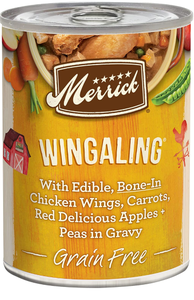lot 10713 image: Merrick Grain Free Wet Dog Food, Wingaling Canned Dog Food - (12) 12.7 oz. Cans