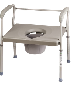 lot 10719 image: DMI Bedside Commode, Portable Toilet, Commode Chair, Raised Toilet Seat with Handles, Holds up to 500 Pounds with Included 7 qt Commode Bucket, Adjustable from 16.5-23.5 Inches, Standard Commode