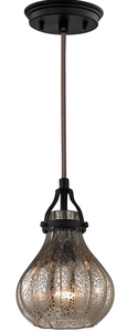 lot 10723 image: ELK Lighting 460241 Danica Collection 1 Light Mini Pendant, 10 x 6 x 6, Oil-Rubbed Bronze