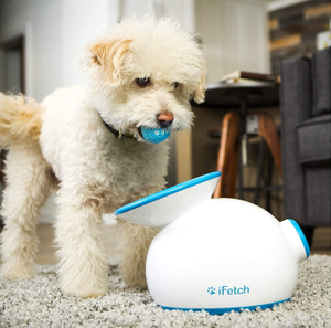 lot 10739 image: iFetch Interactive Ball Launcher for Dogs �� Launches Mini Tennis Balls, Small,Multicolored
