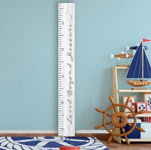 lot 10746 image: Back40Life Wooden Kids Growth Chart Ruler for Boys and Girls (Loved Beyond Measure)