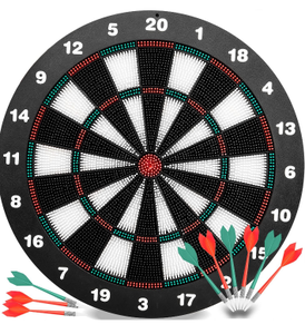 lot 10754 image: INNOCHEER Safety Darts and Kids Dart Board Set - 16 Inch Rubber Dart Board with 9 Soft Tip Darts for Children and Adults, Office and Family Tim