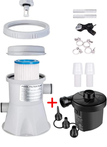 lot 10756 image: Above Ground Pool Pump and Filter - Above Ground 300GPH Pool Filter Pump Compatible for BestwayEasy SetIntex Pool Filter Pump Crystal Clear Filter Pump Pool, with Filter Pump Cartridge,110-120v GFC
