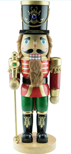 lot 10762 image: Clever Creations Functional Red Soldier 17 Inch Traditional Wooden Nutcracker, Festive Christmas D�cor for Shelves and Tables
