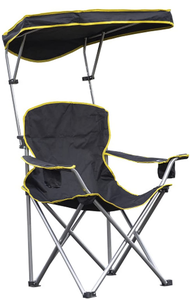 lot 10765 image: Quik Shade Heavy Duty Max Shade Extra Wide Folding Camp Chair with Tilt UV Sun Protection Canopy
