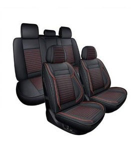 lot 10773 image: LINGVIDO Breathable and Waterproof Faux Leather Automotive Seat Covers for Cars SUV Pick-up Truck Sedan,Universal Anti-Slip Driver Seat Cover with Backrest (Red line)