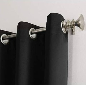 lot 10792 image: Sun Zero Easton Energy Saving Blackout Grommet Curtain Panel, 52 x 84, Black